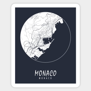 Monaco City Map - Full Moon Sticker